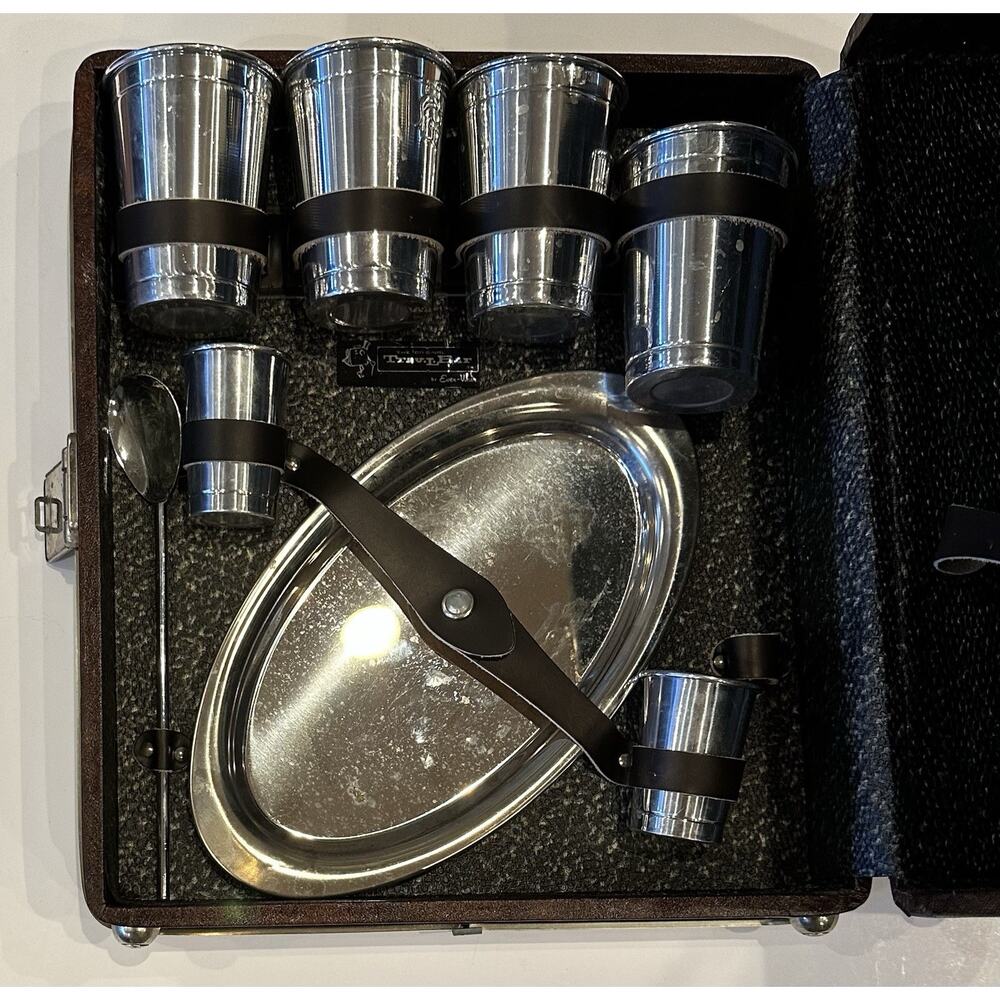 Vintage Ever-Wear Traveler Portable Cocktail Bar Set -MCM- Mad Men Era
